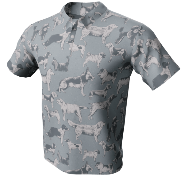 Dog Pattern Polo Golf Shirt - Image 5