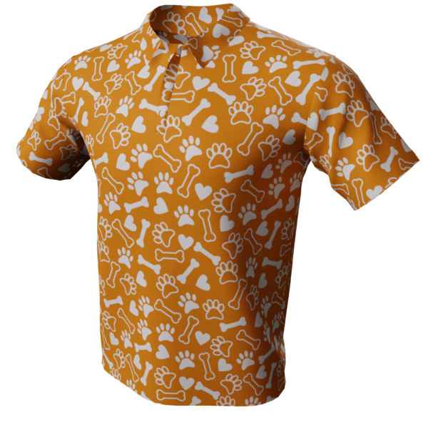 Dog Pattern Polo Golf Shirt - Image 3