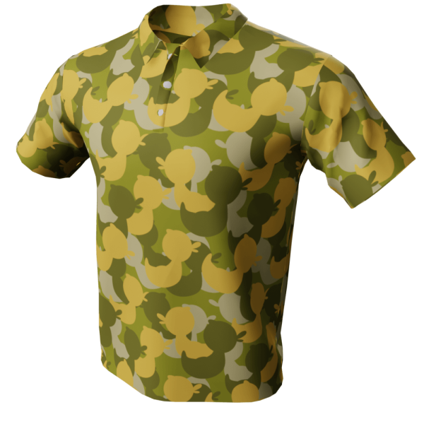 Duck Pattern Polo Golf Shirt - Image 5
