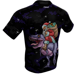 Santa T-Rex Polo Golf Shirt - back