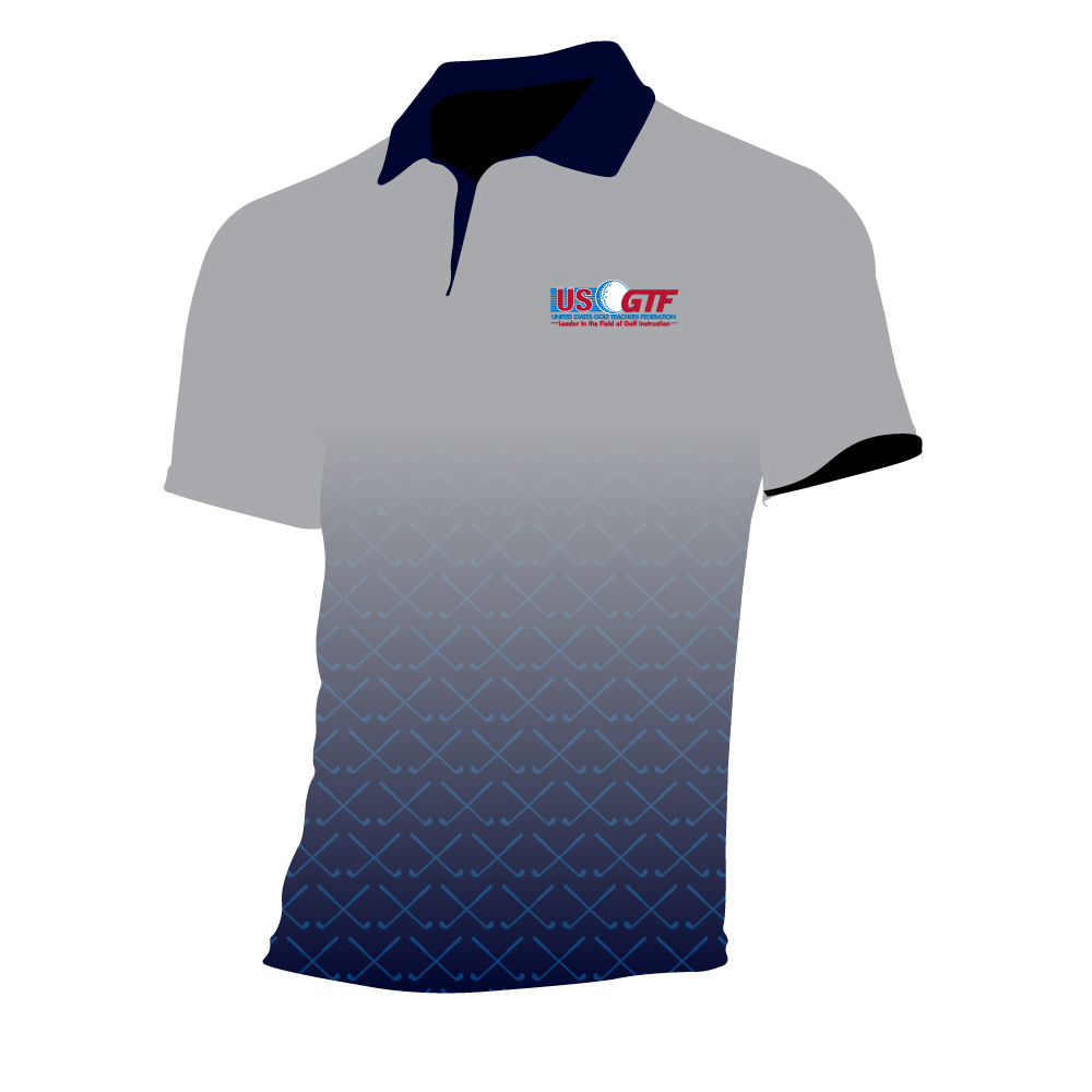 USGTF Official Polo Gray/Blue Fade | Ontal Golf Apparel